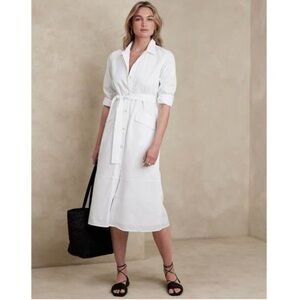 Banana Republic Poplin Midi Shirt Dress S NWT